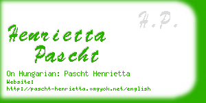 henrietta pascht business card